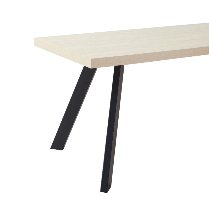 LITHOS ΤΡΑΠΕΖΙ BEIGE ΜΑΥΡΟ 180x90x76cm