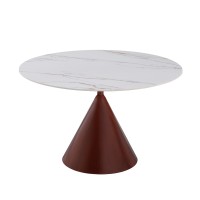 NOISETTE ΤΡΑΠΕΖΙ ΛΕΥΚΟ ΜΕ ΟΨΗ ΜΑΡΜΑΡΟΥ 120x120x76cm