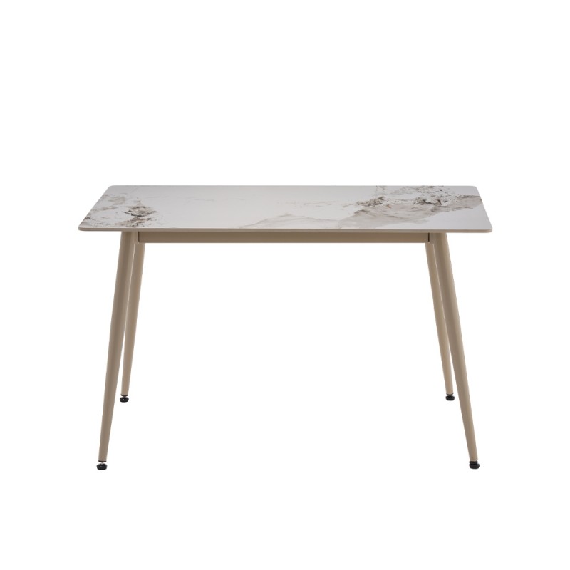 PRIMO ΤΡΑΠΕΖΙ ΛΕΥΚΟ ΜΕ ΟΨΗ ΜΑΡΜΑΡΟΥ 120x70x74cm
