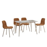 PRIMO ΤΡΑΠΕΖΙ ΛΕΥΚΟ ΜΕ ΟΨΗ ΜΑΡΜΑΡΟΥ 120x70x74cm