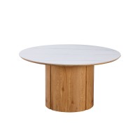 PILLAR ΤΡΑΠΕΖΙ ΡΟΤΟΝΤΑ ΛΕΥΚΟ 140x140x75cm