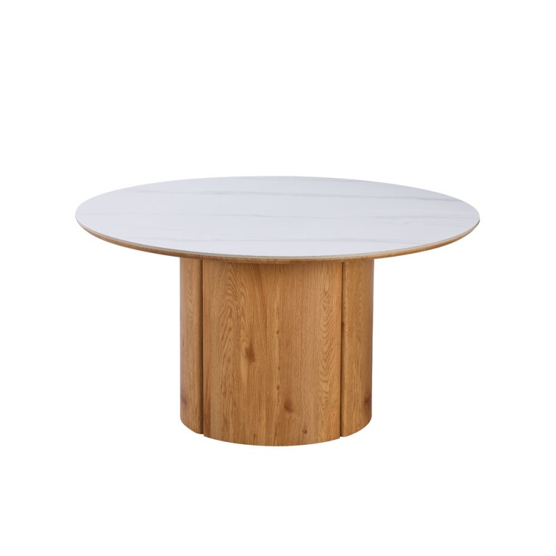 PILLAR ΤΡΑΠΕΖΙ ΡΟΤΟΝΤΑ ΛΕΥΚΟ 140x140x75cm