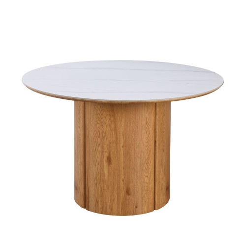 PILLAR ΤΡΑΠΕΖΙ ΡΟΤΟΝΤΑ ΛΕΥΚΟ 140x140x75cm