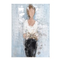 DAME ΠΙΝΑΚΑΣ ΔΙΑΚΟΣΜΗΣΗΣ 90x120x3cm ΚΑΜΒΑΣ ΓΚΡΙ ΛΕΥΚΟ ΜΑΥΡΟ ΞΥΛΟ ΧΡΥΣΟ