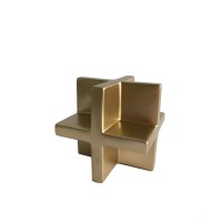 CUBE ΔΙΑΚΟΣΜΗΤΙΚΟ ΚΟΜΠΟΣ 15x15x15cm POLYRESIN ΧΡΥΣΟ