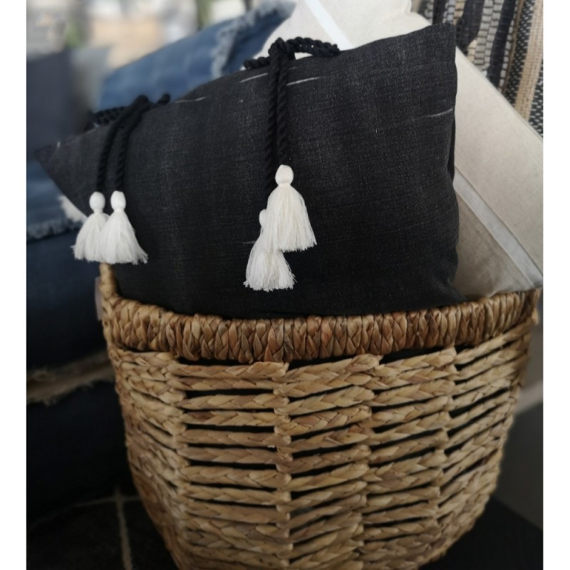 SABLE 9 ΔΙΑΚΟΣΜΗΤΙΚΟ ΜΑΞΙΛΑΡΙ 45x45cm ΒΑΜΒΑΚΙ ΜΑΥΡΟ