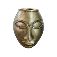 HARGA ΒΑΖΟ 23x23x27cm ΑΛΟΥΜΙΝΙΟ ΧΡΥΣΟ ΑΝΤΙΚΕ