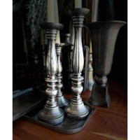 LUSAR ΚΗΡΟΠΗΓΙΟ SET 3ΤΜΧ 11x11x40cm ΑΛΟΥΜΙΝΙΟ ΑΣΗΜΙ ΑΝΤΙΚΕ