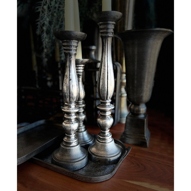 LUSAR ΚΗΡΟΠΗΓΙΟ SET 3ΤΜΧ 11x11x40cm ΑΛΟΥΜΙΝΙΟ ΑΣΗΜΙ ΑΝΤΙΚΕ