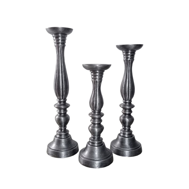 LUSAR ΚΗΡΟΠΗΓΙΟ SET 3ΤΜΧ 11x11x40cm ΑΛΟΥΜΙΝΙΟ ΑΣΗΜΙ ΑΝΤΙΚΕ