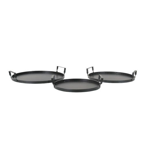 Σετ-2Τεμ.CART ΔΙΣΚΟΣ SET 3ΤΜΧ 37x35x6cm ΜΕΤΑΛΛΟ ΜΑΥΡΟ