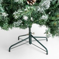 PINE ΧΡΙΣΤΟΥΓΕΝΝΙΑΤΙΚΟ ΔΕΝΤΡΟ ΧΙΟΝΙΣΜΕΝΟ ΜΕ LED 117x117x180cm PVC ΠΡΑΣΙΝΟ ΛΕΥΚΟ