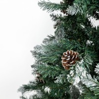 PINE ΧΡΙΣΤΟΥΓΕΝΝΙΑΤΙΚΟ ΔΕΝΤΡΟ ΧΙΟΝΙΣΜΕΝΟ ΜΕ LED 150x150x210cm PVC ΠΡΑΣΙΝΟ ΛΕΥΚΟ