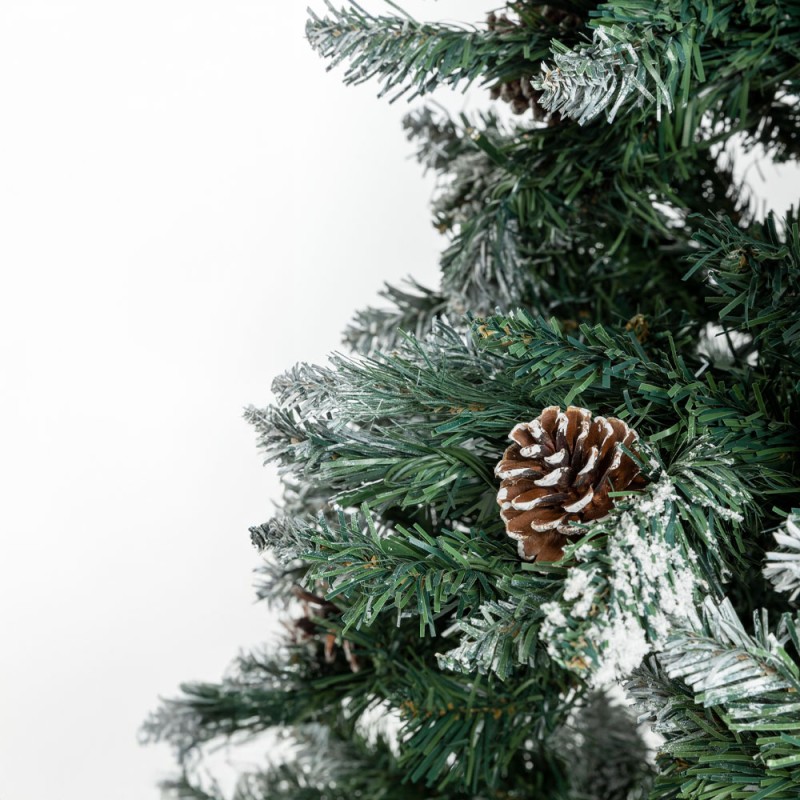 PINE ΧΡΙΣΤΟΥΓΕΝΝΙΑΤΙΚΟ ΔΕΝΤΡΟ ΧΙΟΝΙΣΜΕΝΟ ΜΕ LED 150x150x210cm PVC ΠΡΑΣΙΝΟ ΛΕΥΚΟ