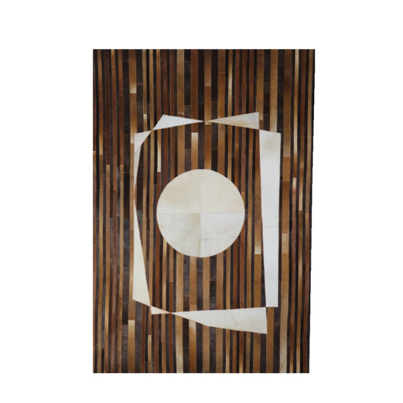 CENTER ΧΑΛΙ ΣΑΛΟΝΙΟΥ 160x240cm ΔΕΡΜΑ ΚΑΦΕ ΜΑΥΡΟ ΜΑΛΛΙΝΟ ΜΠΕΖ