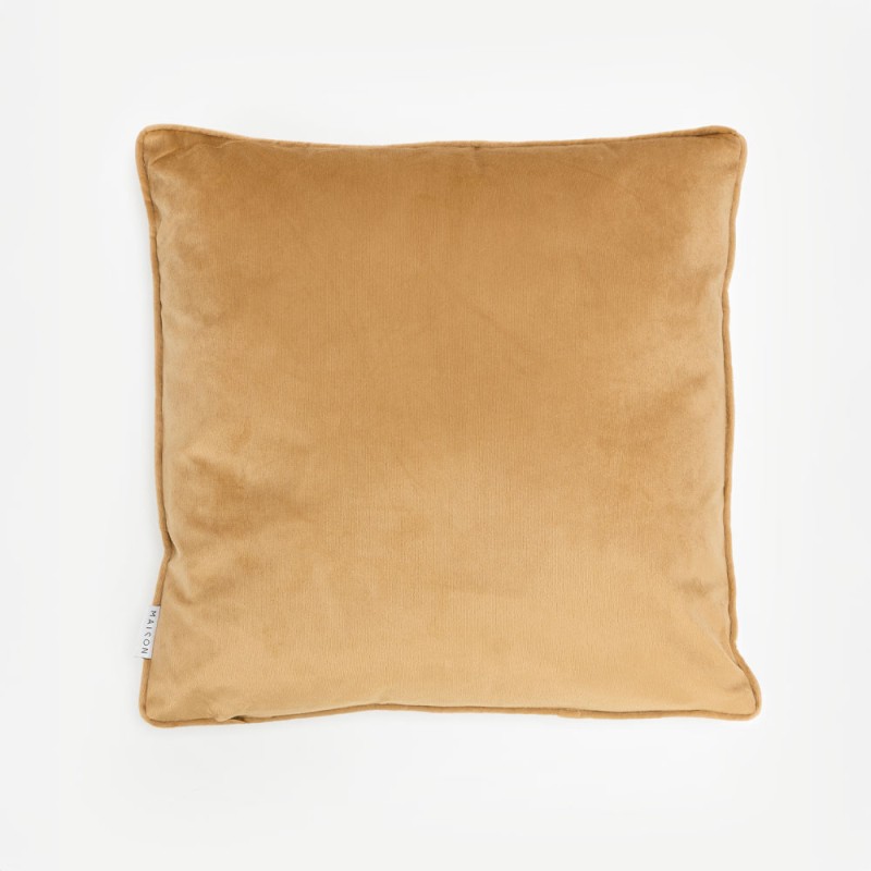 FAMA ΔΙΑΚΟΣΜΗΤΙΚΟ ΜΑΞΙΛΑΡΙ 45x45cm ΒΕΛΟΥΔΟ CARAMEL ΧΡΥΣΟ