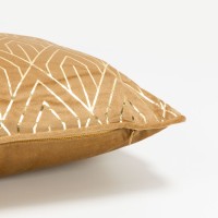 FAMA ΔΙΑΚΟΣΜΗΤΙΚΟ ΜΑΞΙΛΑΡΙ 45x45cm ΒΕΛΟΥΔΟ CARAMEL ΧΡΥΣΟ