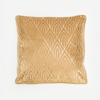 FAMA ΔΙΑΚΟΣΜΗΤΙΚΟ ΜΑΞΙΛΑΡΙ 45x45cm ΒΕΛΟΥΔΟ CARAMEL ΧΡΥΣΟ