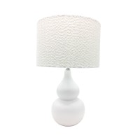 CLOQUE ΦΩΤΙΣΤΙΚΟ ΕΠΙΤΡΑΠΕΖΙΟ 30x30x46cm ΚΕΡΑΜΙΚΟ ΛΕΥΚΟ ΥΦΑΣΜΑ ΛΕΥΚΟ