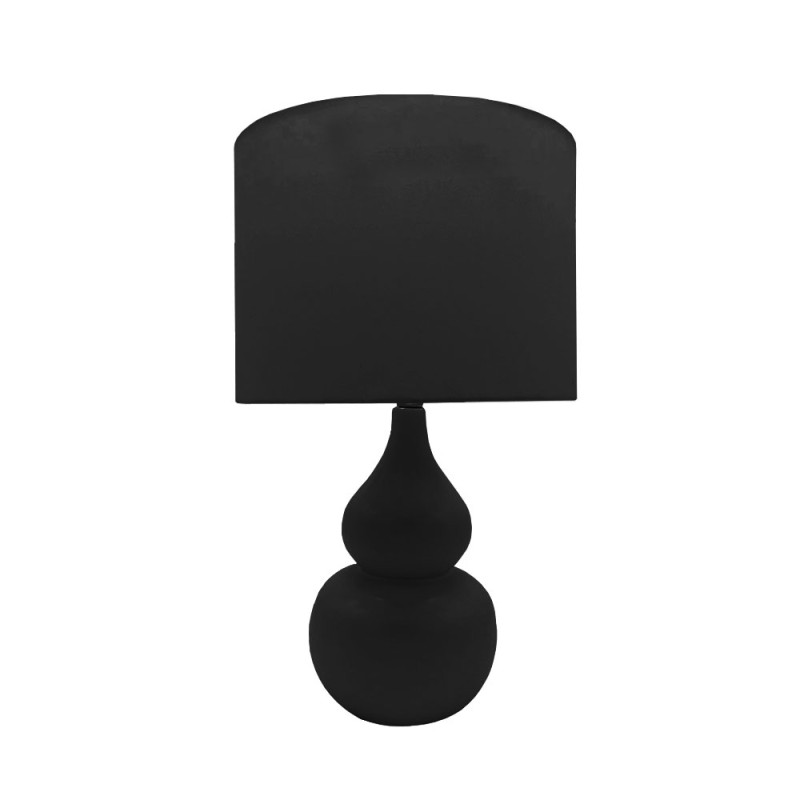 CLOQUE ΦΩΤΙΣΤΙΚΟ ΕΠΙΤΡΑΠΕΖΙΟ 30x30x46cm ΚΕΡΑΜΙΚΟ ΜΑΥΡΟ ΥΦΑΣΜΑ ΜΑΥΡΟ