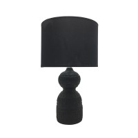 MOA ΦΩΤΙΣΤΙΚΟ ΕΠΙΤΡΑΠΕΖΙΟ 11x11x41cm ΚΕΡΑΜΙΚΟ ΜΑΥΡΟ ΥΦΑΣΜΑ ΜΑΥΡΟ