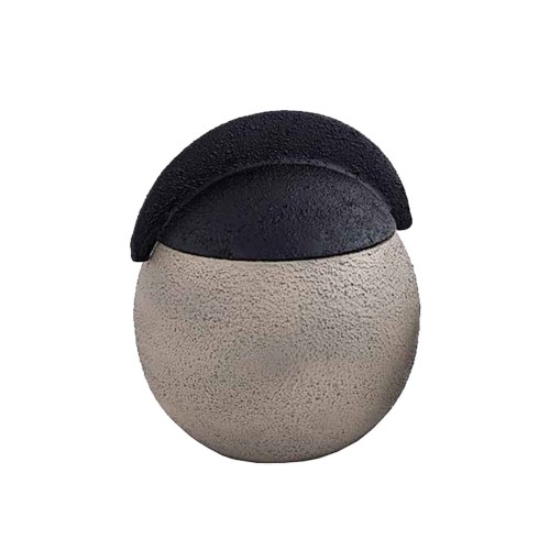 GRIZIO ΒΑΖΟ ΜΕ ΚΑΠΑΚΙ 20x20x24cm ΑΛΟΥΜΙΝΙΟ MUD TEXTURED ΜΑΥΡΟ TEXTURED