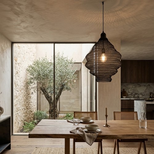 RUCHE ΦΩΤΙΣΤΙΚΟ ΟΡΟΦΗΣ 35x35x40cm ΜΕΤΑΛΛΟ ΜΑΥΡΟ