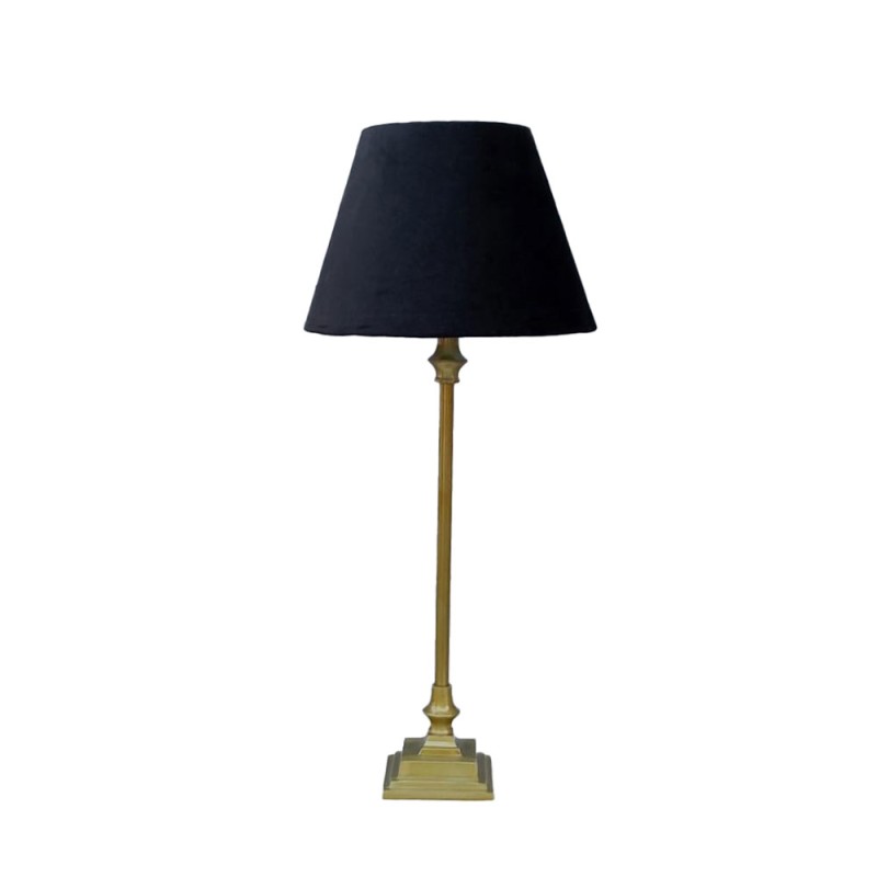 REMY ΦΩΤΙΣΤΙΚΟ ΕΠΙΤΡΑΠΕΖΙΟ 10x10x57cm ΑΛΟΥΜΙΝΙΟ ΧΡΥΣΟ ΑΝΤΙΚΕ ΒΕΛΟΥΔΟ ΜΑΥΡΟ