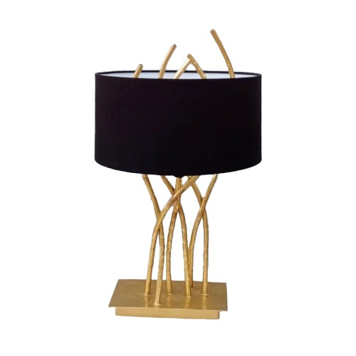 ZOTIC ΦΩΤΙΣΤΙΚΟ ΕΠΙΤΡΑΠΕΖΙΟ 35x35x55cm ΜΕΤΑΛΛΟ ΧΡΥΣΟ ΒΕΛΟΥΔΟ ΜΑΥΡΟ