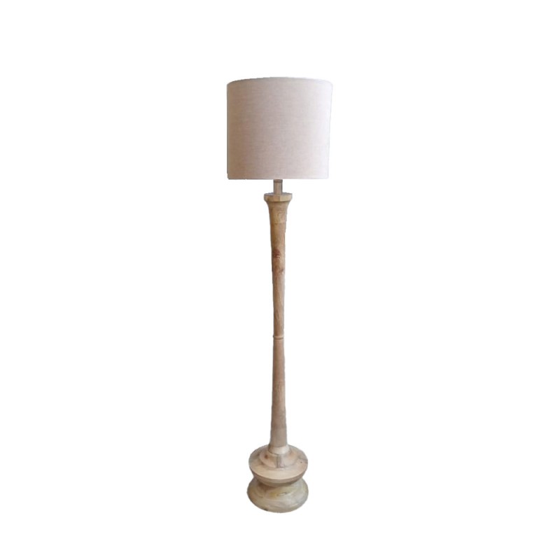 VICENTE ΦΩΤΙΣΤΙΚΟ ΕΠΙΔΑΠΕΔΙΟ 25x25x160cm ΞΥΛΟ ΦΥΣΙΚΟ ΥΦΑΣΜΑ ΜΠΕΖ