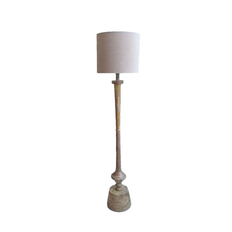 RENE ΦΩΤΙΣΤΙΚΟ ΕΠΙΔΑΠΕΔΙΟ 25x25x161cm ΞΥΛΟ ΦΥΣΙΚΟ ΥΦΑΣΜΑ ΜΠΕΖ