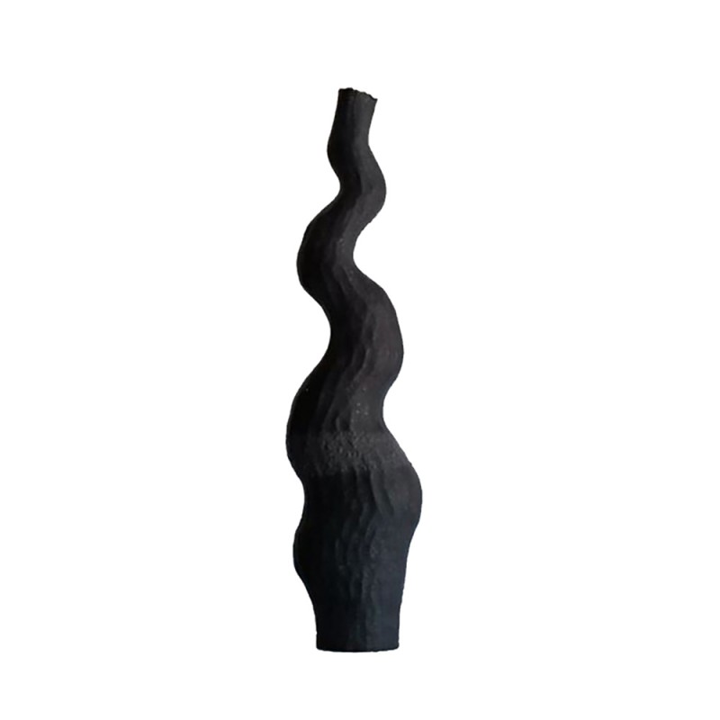 EMPLIR ΒΑΖΟ 11x8x30cm POLYRESIN ΜΑΥΡΟ ΜΑΤ