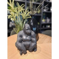 GORILLA BERINGEI ΔΙΑΚΟΣΜΗΤΙΚΟ ΓΟΡΙΛΑΣ 21x19.5x38.8cm POLYRESIN ΜΑΥΡΟ ΜΑΤ