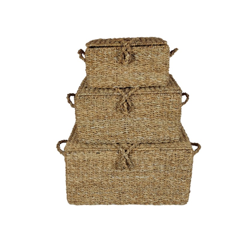 ALMAR ΚΟΥΤΙ ΑΠΟΘΗΚΕΥΣΗΣ SET 3ΤΜΧ 50x34x25cm SEAGRASS ΦΥΣΙΚΟ ΣΙΔΕΡΟ