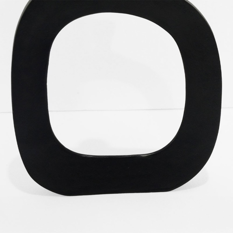 ABSTRACT OVAL ΒΑΖΟ 37x6x50cm ΑΛΟΥΜΙΝΙΟ ΜΑΥΡΟ