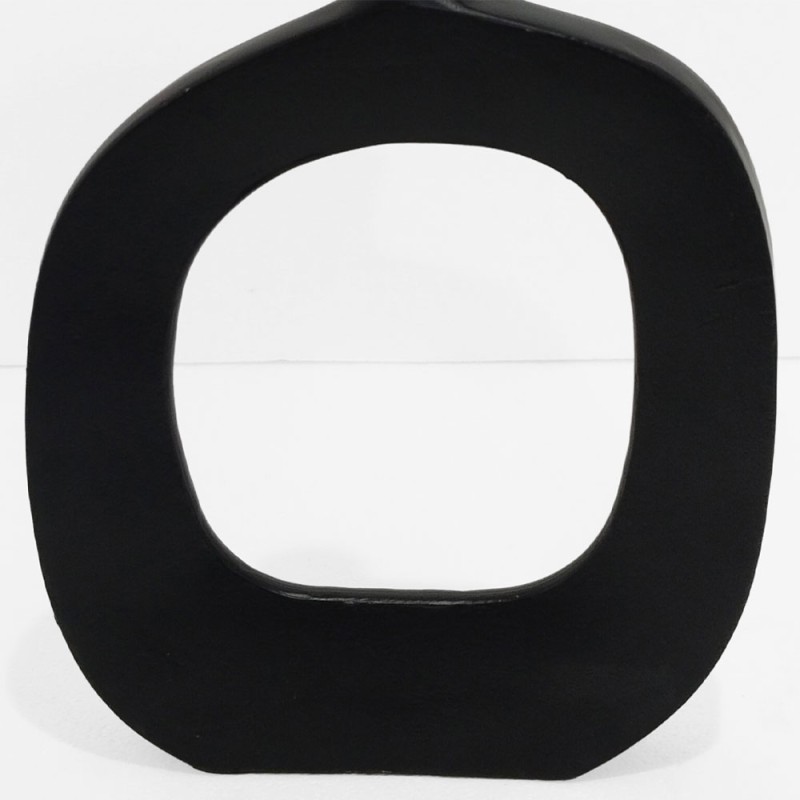 ABSTRACT OVAL ΒΑΖΟ 31x5x41cm ΑΛΟΥΜΙΝΙΟ ΜΑΥΡΟ
