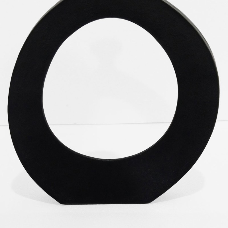 ABSTRACT CIRCLE ΒΑΖΟ 37x5x45cm ΑΛΟΥΜΙΝΙΟ ΜΑΥΡΟ