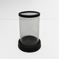 TITUL ΚΗΡΟΠΗΓΙΟ 16x16x22cm ΑΛΟΥΜΙΝΙΟ ΜΑΥΡΟ ΔΙΑΦΑΝΟ ΓΥΑΛΙ