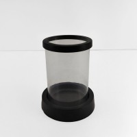 TITUL ΚΗΡΟΠΗΓΙΟ 14x14x18cm ΑΛΟΥΜΙΝΙΟ ΜΑΥΡΟ ΔΙΑΦΑΝΟ ΓΥΑΛΙ