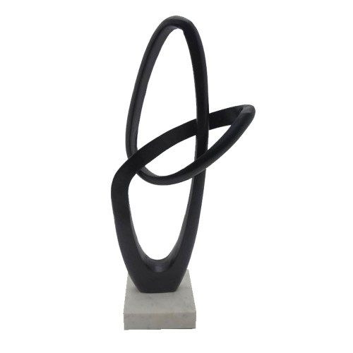 NORDI ΔΙΑΚΟΣΜΗΤΙΚΟ TOTEM 19x13x50cm ΑΛΟΥΜΙΝΙΟ ΜΑΥΡΟ ΛΕΥΚΟ ΠΕΤΡΑ