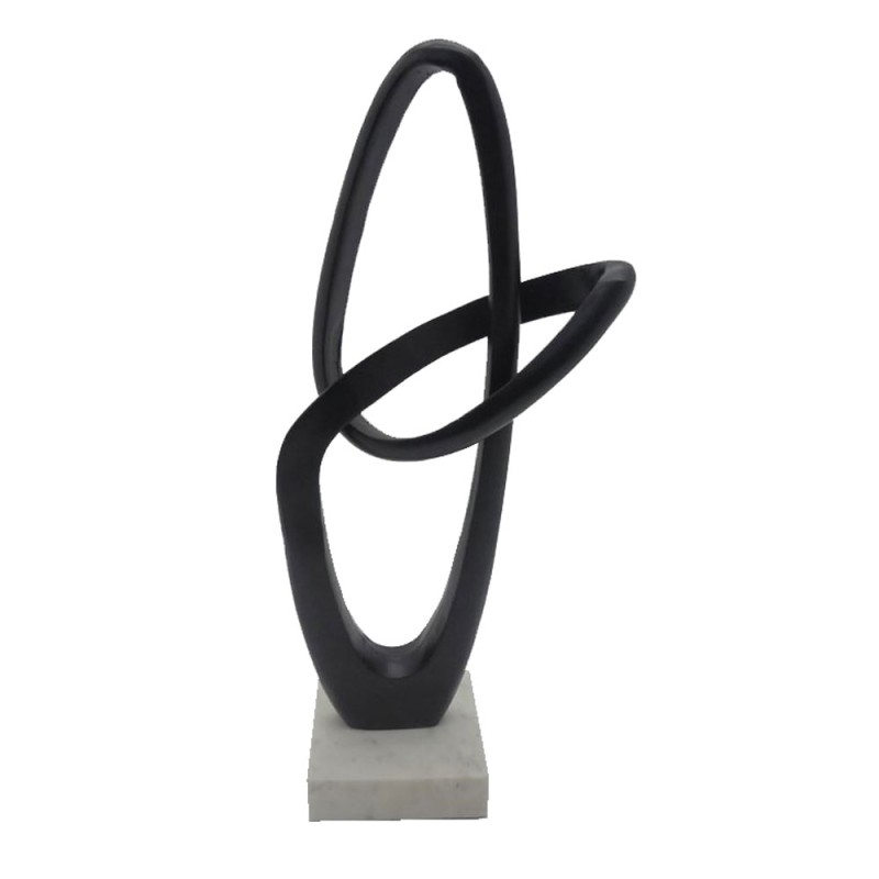 NORDI ΔΙΑΚΟΣΜΗΤΙΚΟ TOTEM 19x13x50cm ΑΛΟΥΜΙΝΙΟ ΜΑΥΡΟ ΛΕΥΚΟ ΠΕΤΡΑ