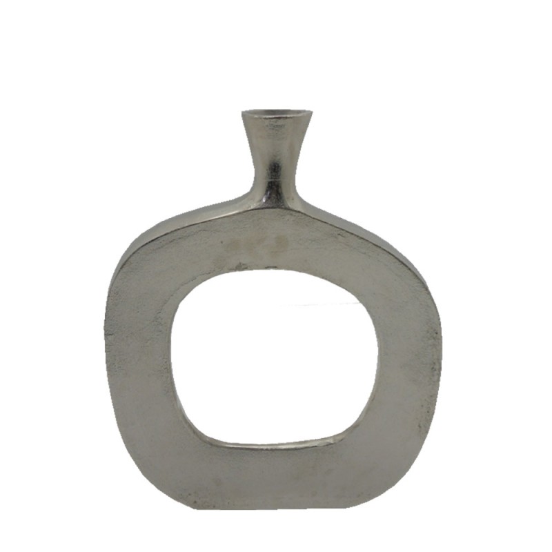ABSTRACT OVAL ΒΑΖΟ 31x5x41cm ΑΛΟΥΜΙΝΙΟ SILVER NICKEL