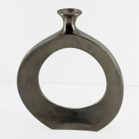 ABSTRACT CIRCLE ΒΑΖΟ 37x5x45cm ΑΛΟΥΜΙΝΙΟ SILVER NICKEL