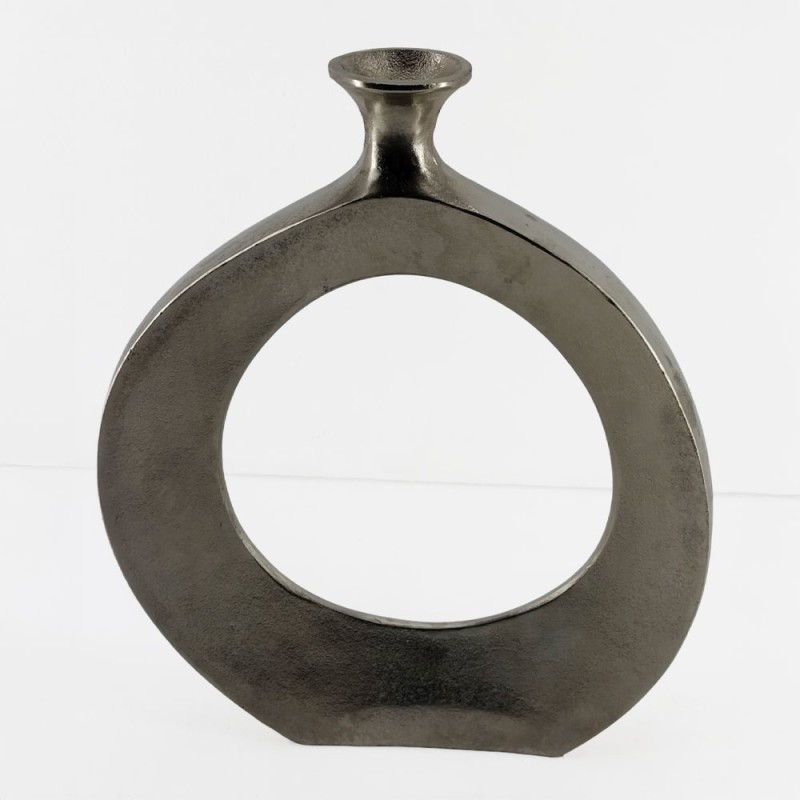 ABSTRACT CIRCLE ΒΑΖΟ 37x5x45cm ΑΛΟΥΜΙΝΙΟ SILVER NICKEL