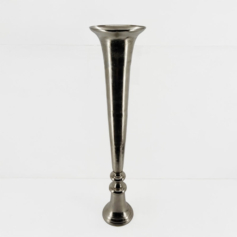 FLORES ΒΑΖΟ 26x26x115cm ΑΛΟΥΜΙΝΙΟ SILVER NICKEL
