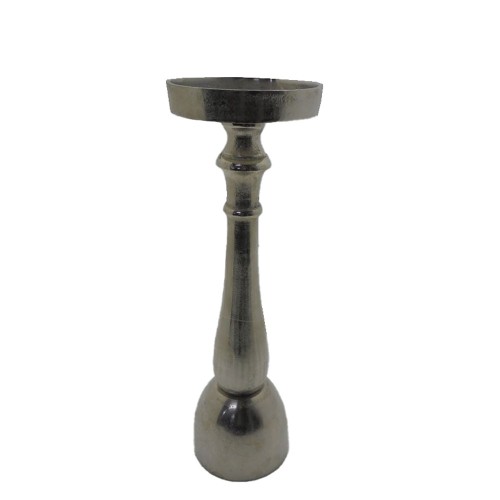 LUXOR CANDLE ΚΗΡΟΠΗΓΙΟ 14x14x44cm ΑΛΟΥΜΙΝΙΟ SILVER NICKEL