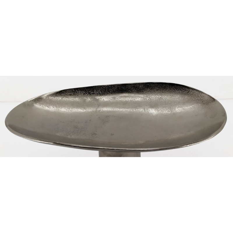 DUNE ΠΛΑΤΩ ΜΕ ΠΟΔΙ 46x26x18cm ΑΛΟΥΜΙΝΙΟ SILVER NICKEL