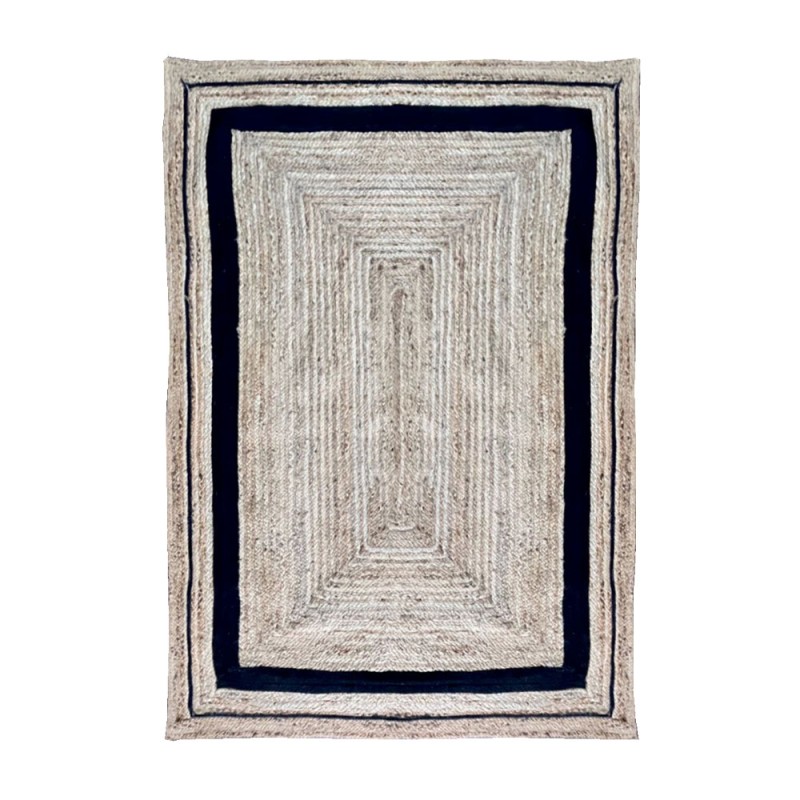 REVA ΧΑΛΙ ΣΑΛΟΝΙΟΥ 200x300cm ΓΙΟΥΤΑ ΦΥΣΙΚΟ ΜΑΥΡΟ ΒΑΜΒΑΚΙ