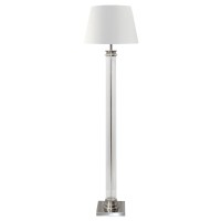 SKYLER ΦΩΤΙΣΤΙΚΟ ΕΠΙΔΑΠΕΔΙΟ 41x41x152cm ΑΛΟΥΜΙΝΙΟ ΑΣΗΜΙ ΓΥΑΛΙ ΛΕΥΚΟ