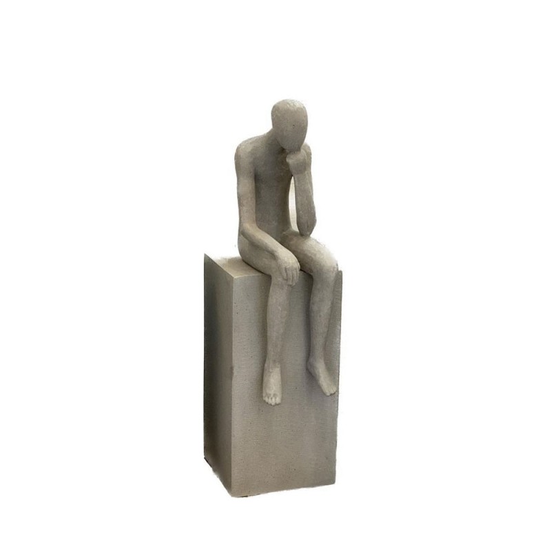 THINKING MAN ΔΙΑΚΟΣΜΗΤΙΚΗ ΦΙΓΟΥΡΑ 23x15x53cm ΤΕΧΝΗΤΗ ΠΕΤΡΑ ΜΠΕΖ